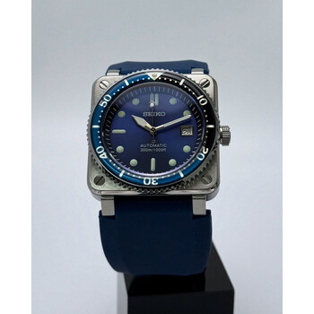 Custom Seiko Mod • Blue Diver Resin Batman Bezel BR03 • 42mm